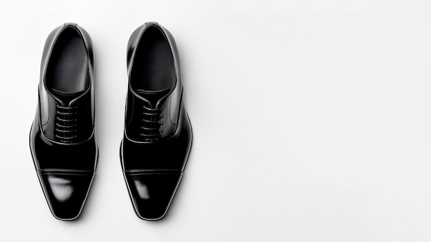 A pair of black shoes on a white background