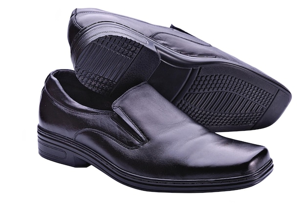 a pair of black shoes with a black sole that says  flat