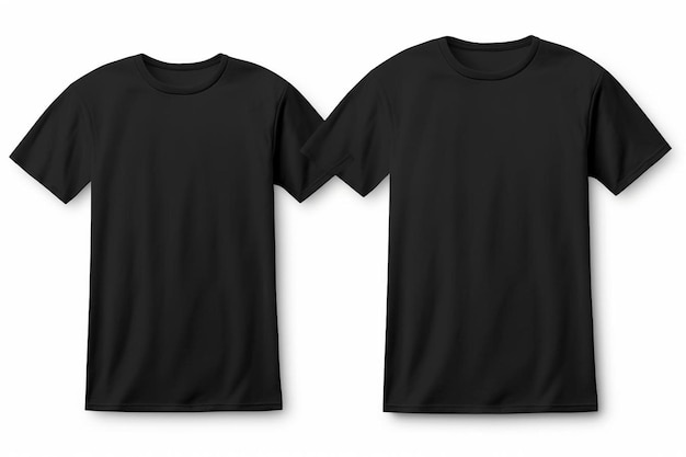 Photo a pair of black t shirts on a white background