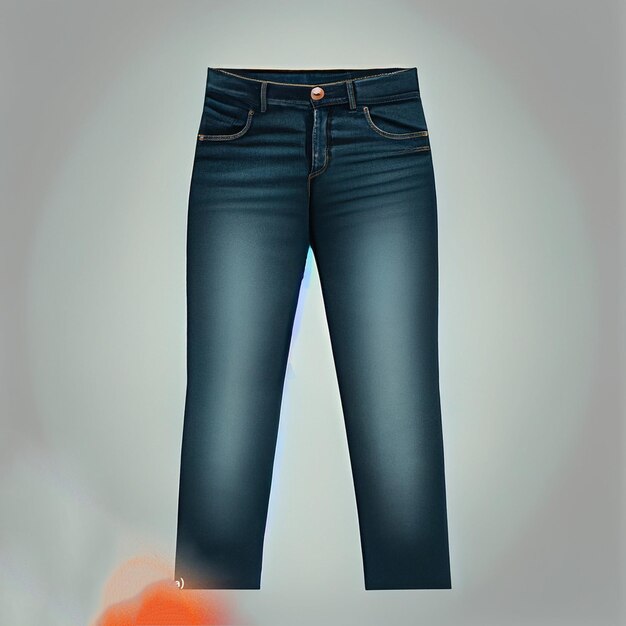 Photo a pair of blue jeans with a red spot on the bottom.