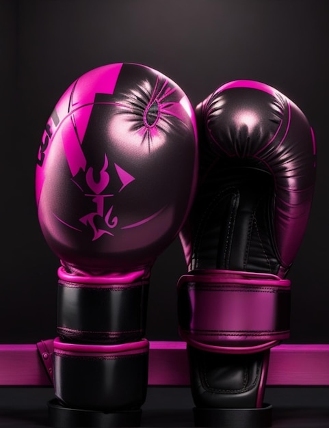 A pair of bold pink boxing gloves vibrant and strong with a leathery texture