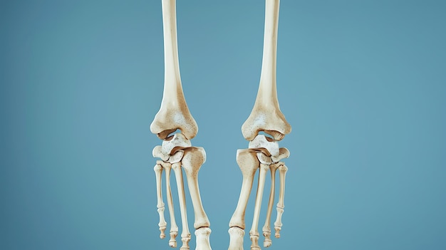 Photo a pair of bones of a bird and a leg