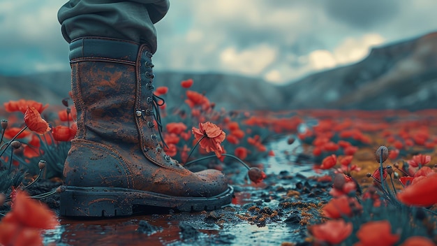 a pair of boots with the word quot on it