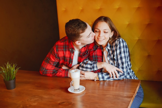 Pair in a cafe