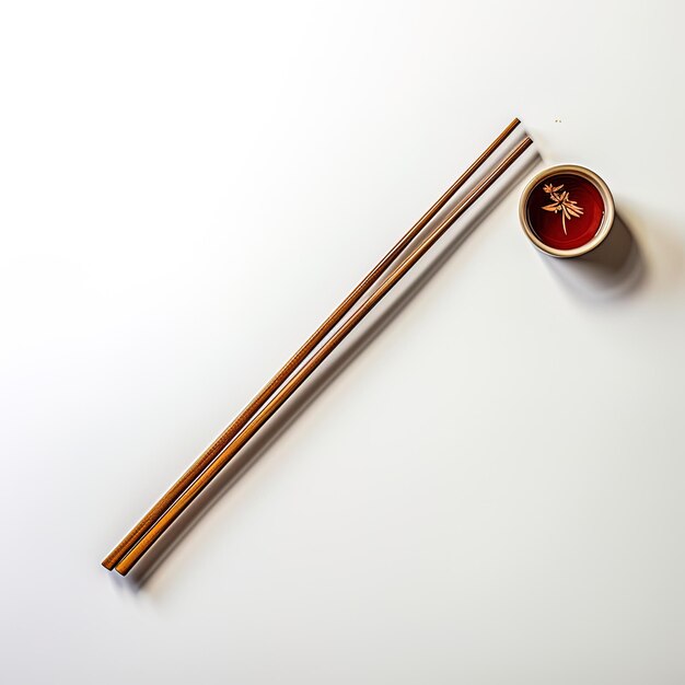 Photo a pair of chopsticks with a gold emblem on the front