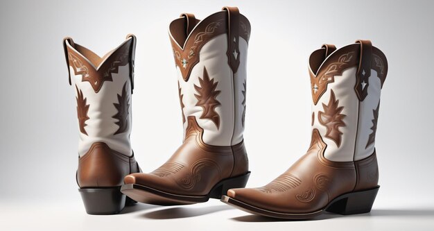 Photo a pair of cowboy boots with a design that says cowboy on it