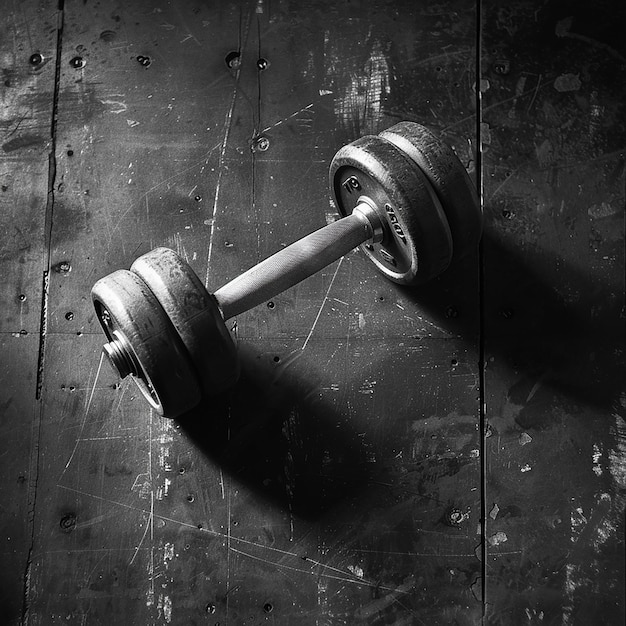 a pair of dumbbells are hanging on a wall