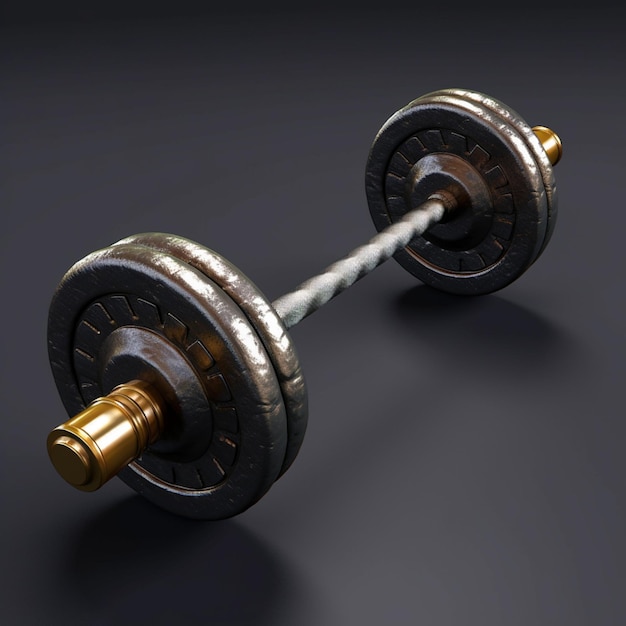 A pair of dumbbells are sitting on a black background.