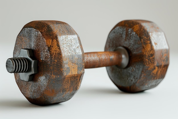 A Pair of Dumbbells With a Rusted Finish On a Clear PNG or White Background