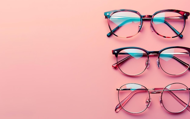 Photo a pair of eyeglasses are on a pink background