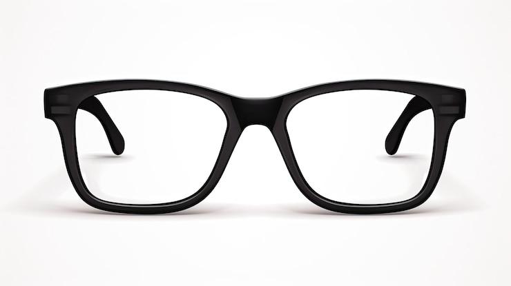 Photo a pair of eyeglasses with a black pair of glasses.