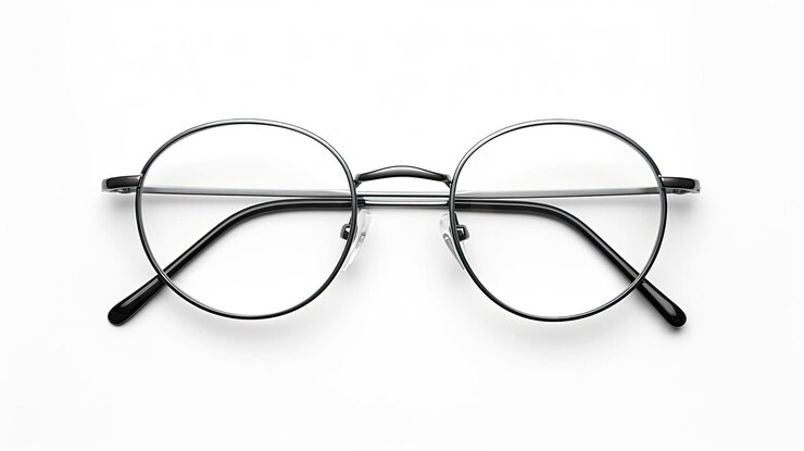 Photo a pair of eyeglasses with a pair of glasses on a white background.