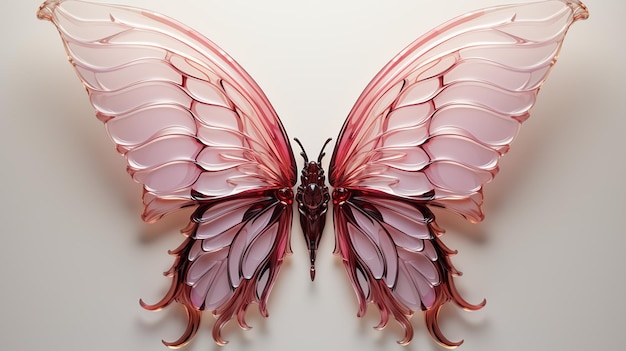 a pair of fantasy fairy translucent wings isolated on white background made by generative AI
