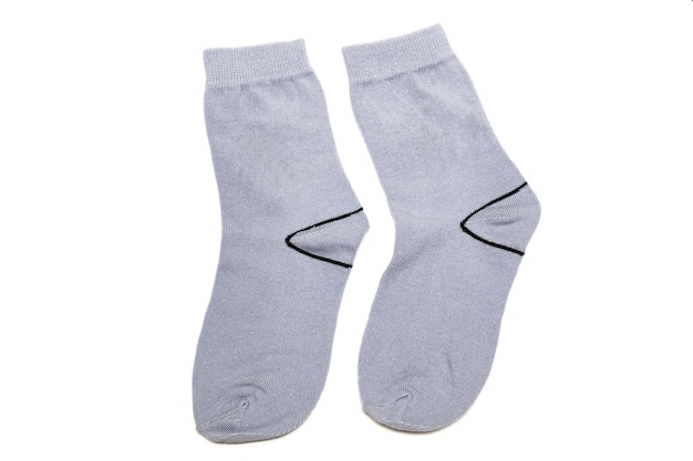 Pair of female socks isolated on white background