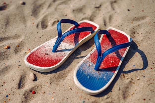 A pair of flip flops with the word beach on it