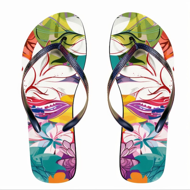 Photo a pair of flower flip flops