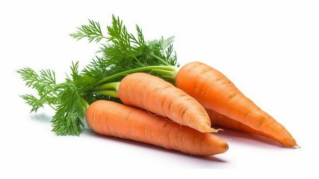 pair of fresh organic carrots isolated