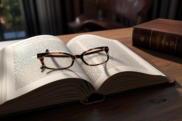 a pair of glasses are on a book