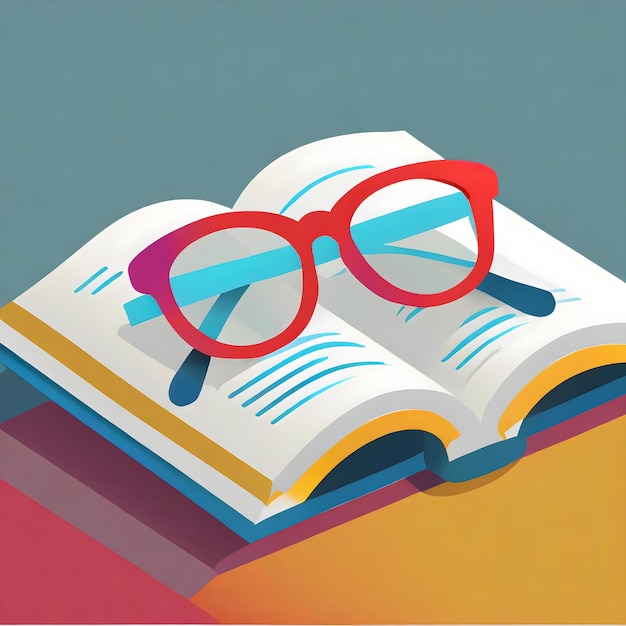 a pair of glasses resting on an open book