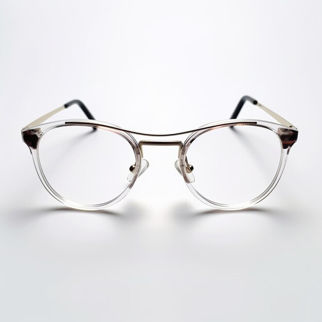 a pair of glasses with a black band and a round lens