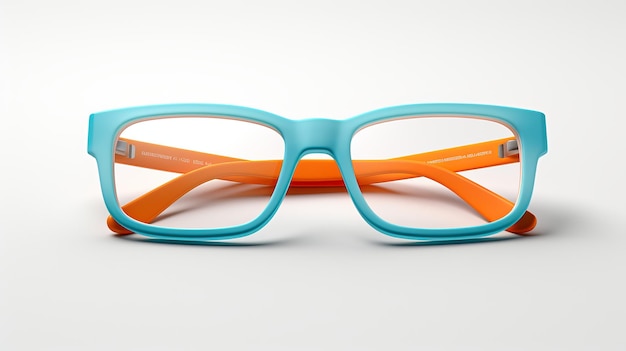 Premium AI Image | A pair of glasses with orange frames and orange lenses.