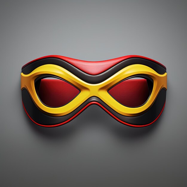 a pair of goggles with a red and yellow goggles
