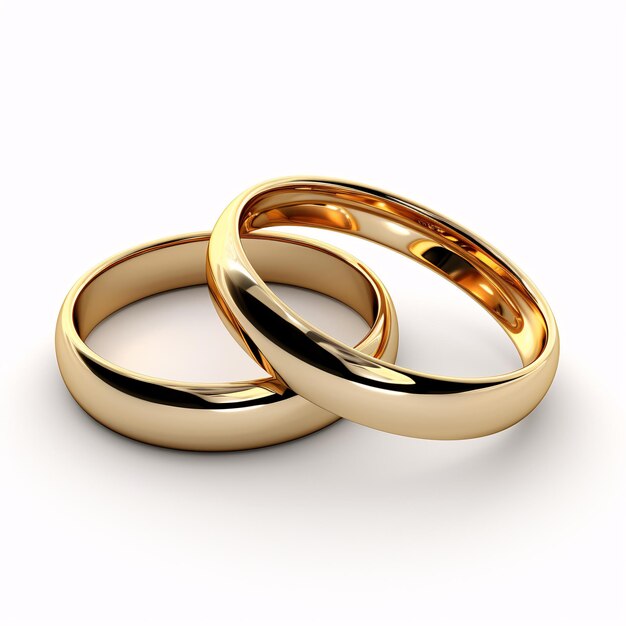 a pair of gold rings