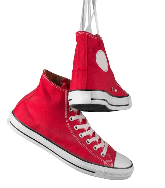 Pair of Hanging Red Shoes