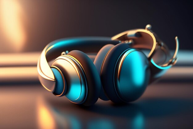 A pair of headphones on a dark background concept art