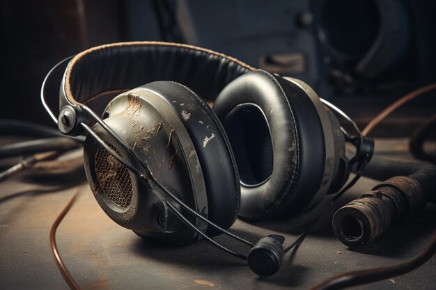 A pair of headphones on a table