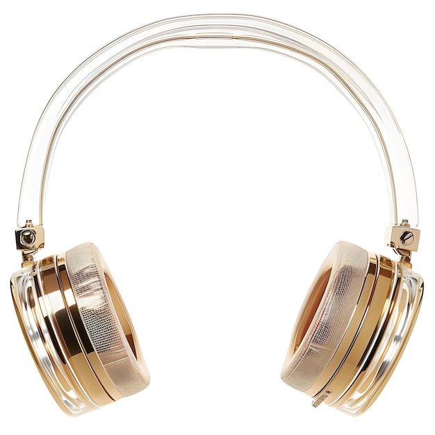 Photo a pair of headphones with a gold band