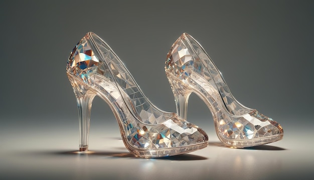 Photo a pair of high heeled shoes with a diamond pattern