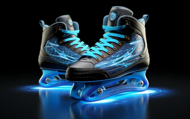 a pair of ice skates with the logo of the brand new skates