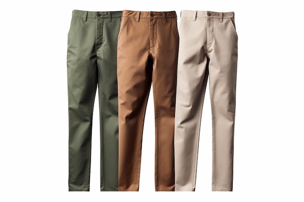 Photo a pair of khaki pants with a white background