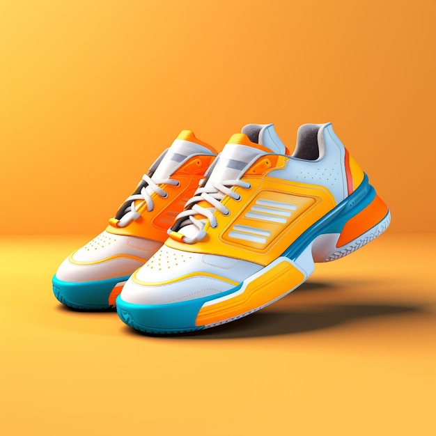 Pair of modern tennis shoes isolated on background