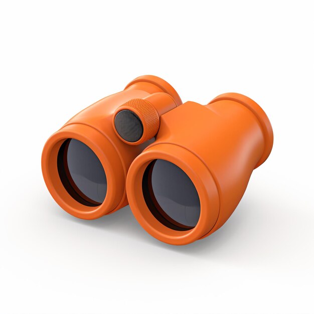 Photo a pair of orange binoculars on a white surface