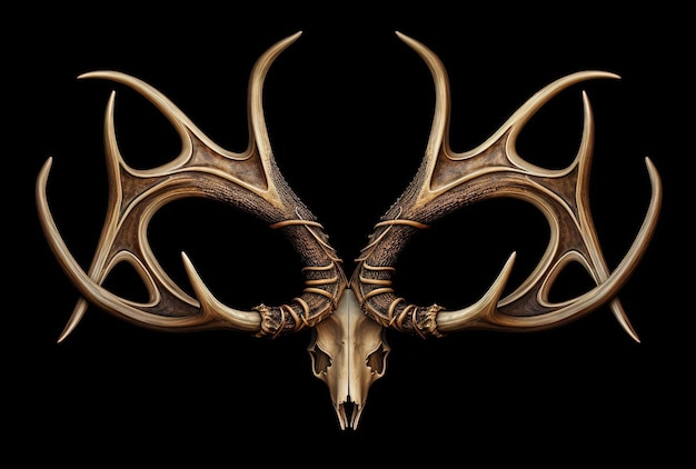 Photo a pair of ox antlers that are ready to be drawn resolution