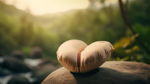 Pair of Pillows Resting on a Rock