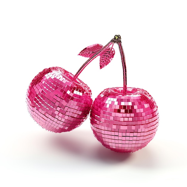 a pair of pink disco cherries