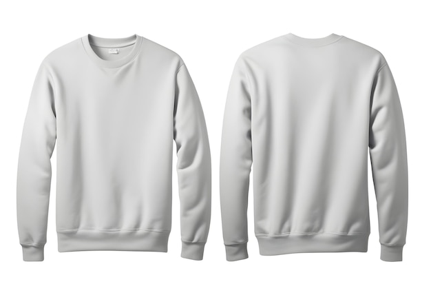 Photo a pair of plain gray sweatshirts against a white background