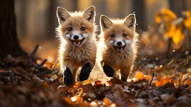 Pair of Playful Red Fox Kits