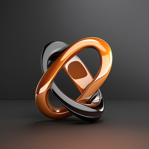 Photo a pair of rings with a black and orange design on the bottom.