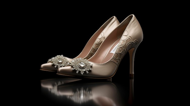 A pair of shoes from the collection of the bride.