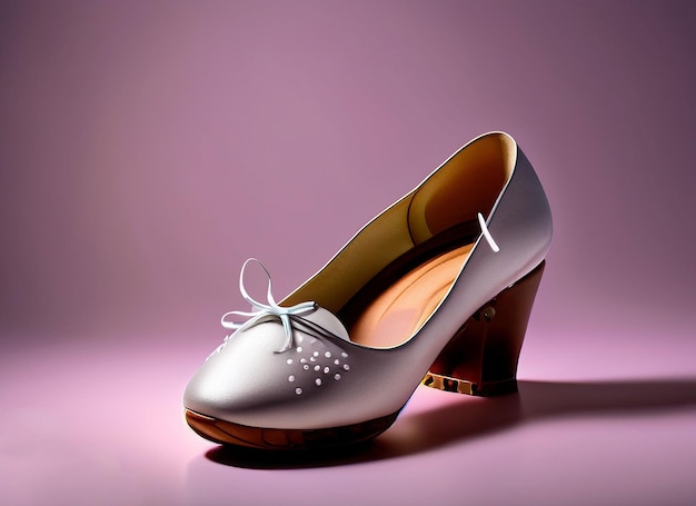 A pair of shoes with a bow on the top of it