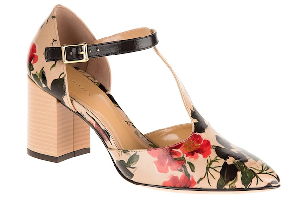 Photo a pair of shoes with a floral print for springtime flair created with generative ai