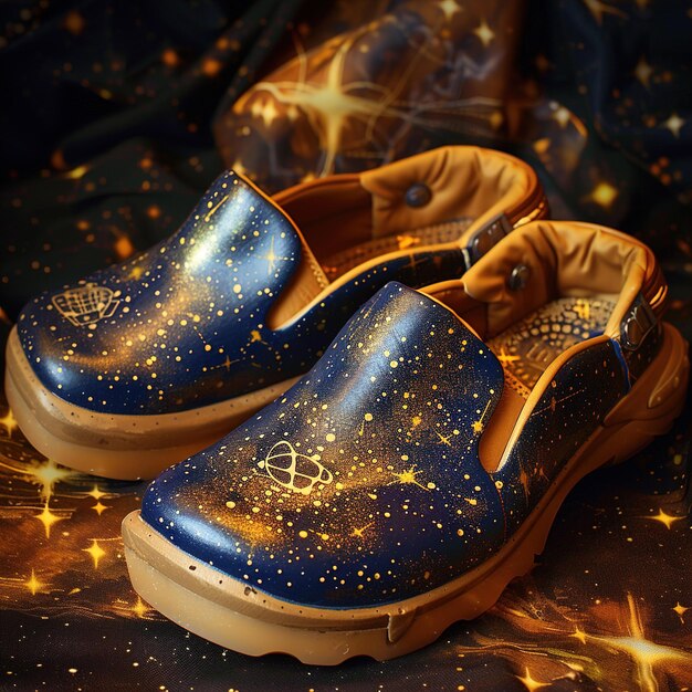 Photo a pair of shoes with stars and stars on them