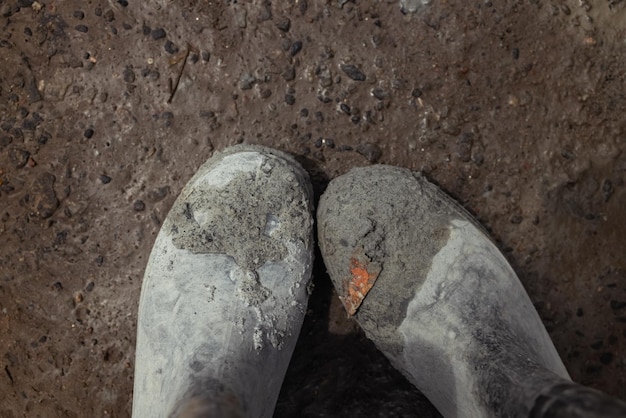 A pair of shoes with the word " on the bottom. "