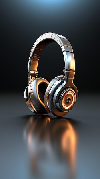 a pair of silver headphones