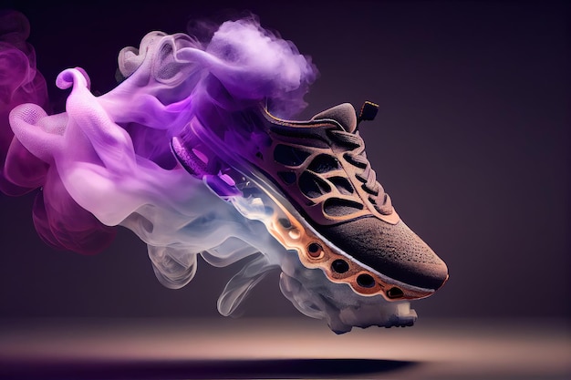 Premium AI Image | Pair of sport shoes floating in the air with magical ...