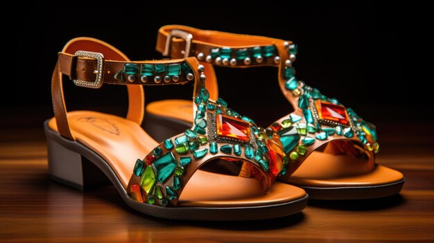 A pair of stylish summer sandals